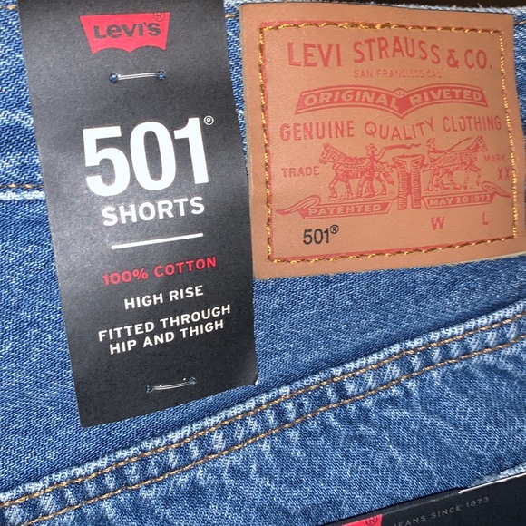 Levi’s 501 high rise button fly shorts size 28 NWT - Picture 7 of 7